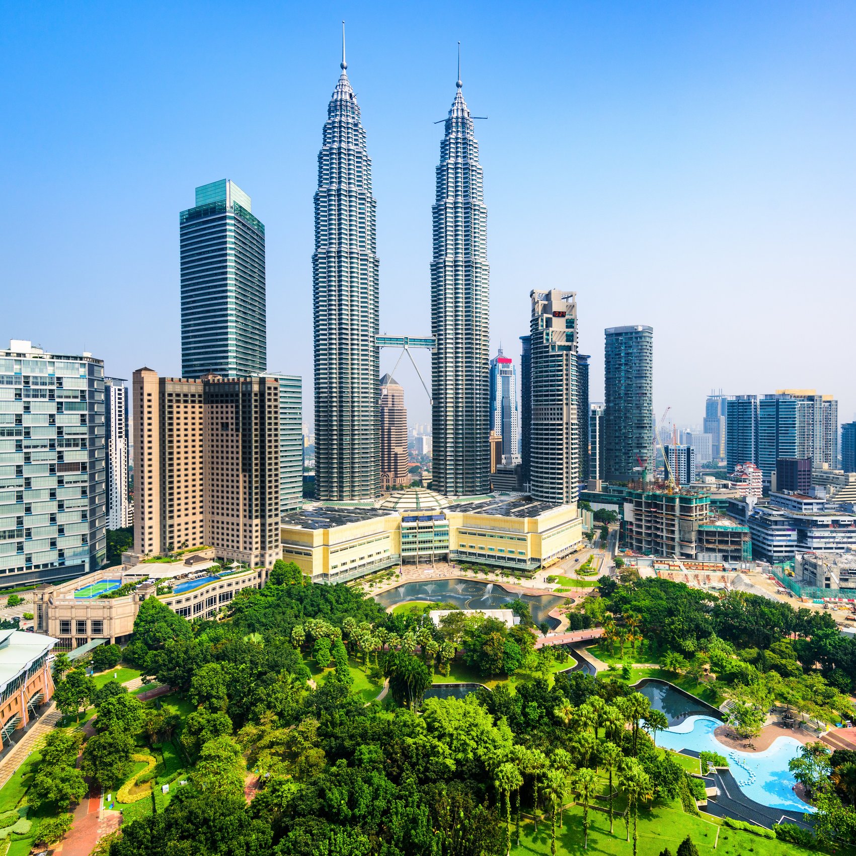 Petronas Towers und KLCC Park in Kuala Lumpur
