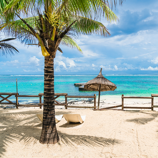 Blue Bay, plage publique sur l'île Maurice, Afrique.