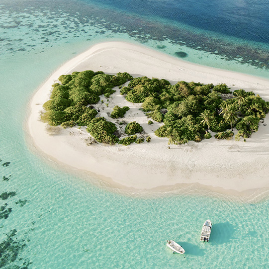 Sandbank Picknick auf den Malediven.